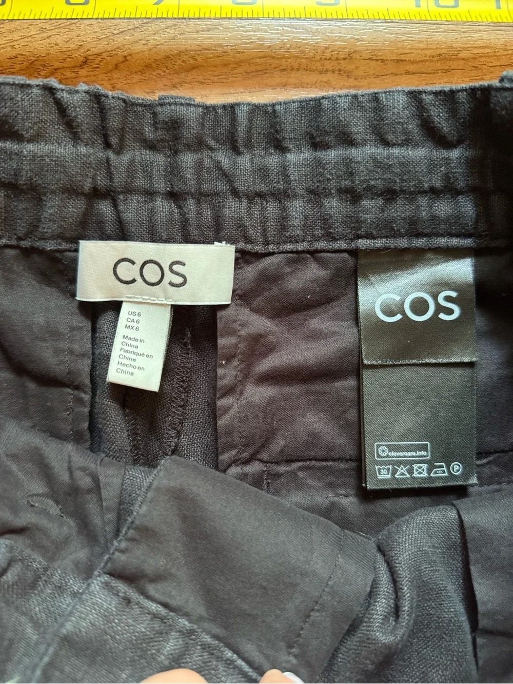 COS Black Linen Pants